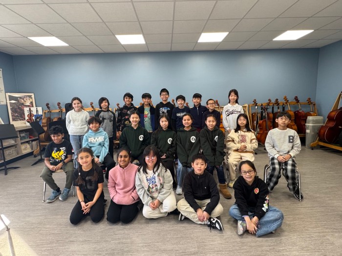 Denton Avenue Elementary School NMEA All-County student musicians.