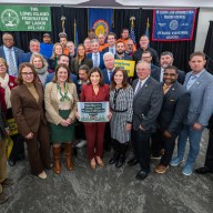 Gov. Kathy Hochul and other labor leaders called out the federal freeze of several offshore wind projects.