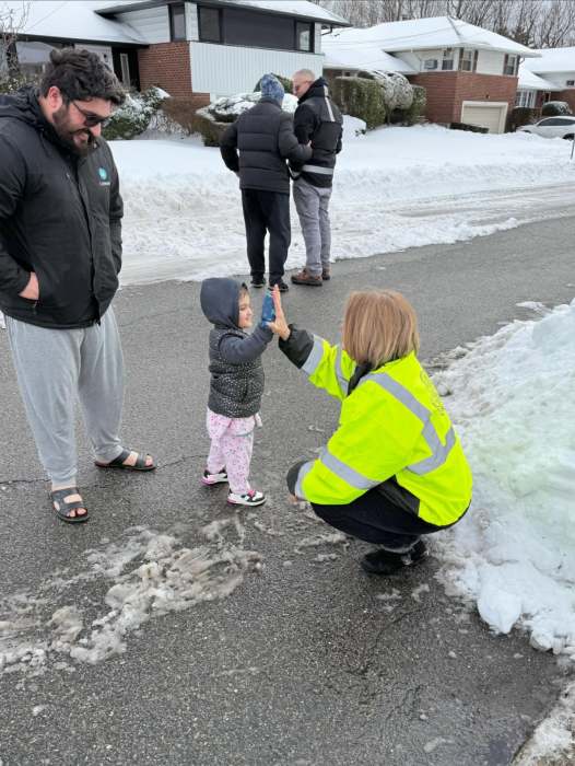 North Hempstead Town Supervisor Jennifer DeSena with residents. 