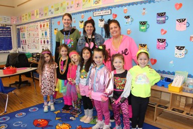 Heights Elementary School celebrated 80 days of school with a 80's themed day.