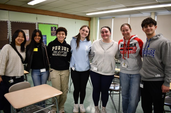 Graduates returned to share wisdom with current high school students in Mineola.