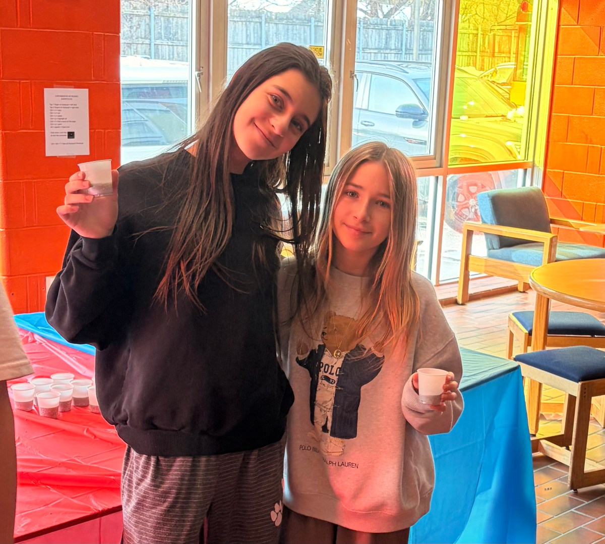 Roslyn Middle School students taste tested sodas to challenge their skills.