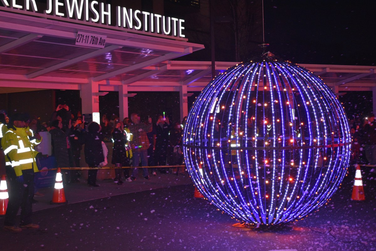 The ball was lowered as patients counted in the New Year at the Sea of Lights party.