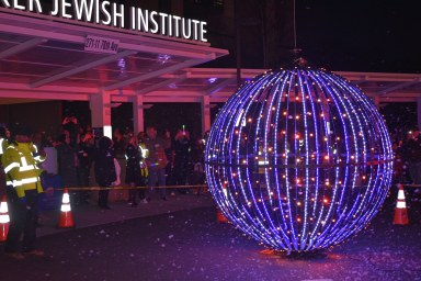 The ball was lowered as patients counted in the New Year at the Sea of Lights party.