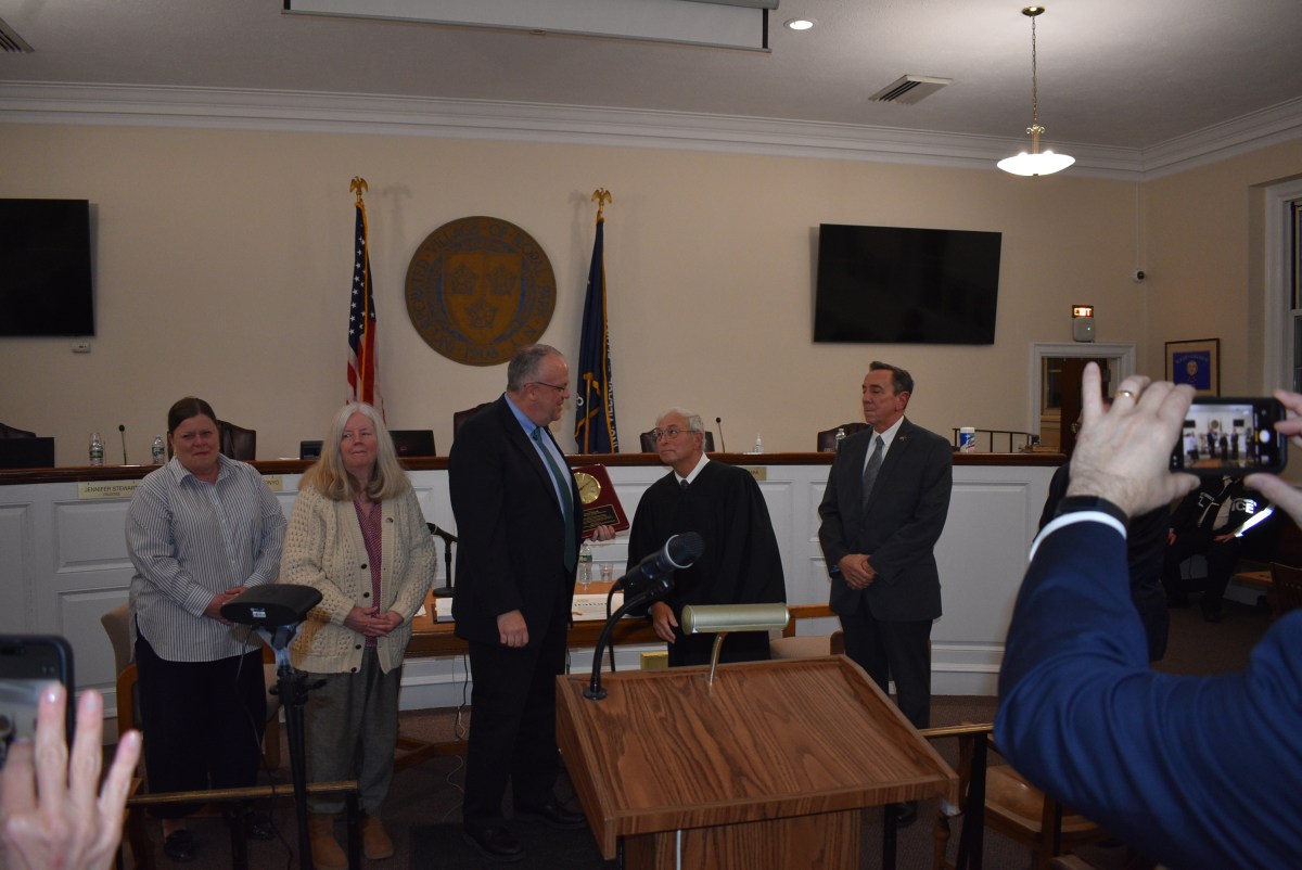 Floral Park Trustees and Perry Criscitelli at the recent board meeting.