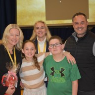 Manor Oaks principal Colleen Topping with her daughter, district Superintendent Jennifer Morrison-Raptis, her son, and her husband (L. to R.).