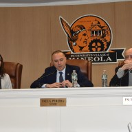 Mayor Paul Pereira addressed the public alongside trustees at a Board of Trustees meeting.