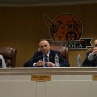 Deputy Mayor Janine Sartori, Mayor Paul Pereira, and Trustee Paul Cusato (L. to R.) heard permit applications at the recent meeting.