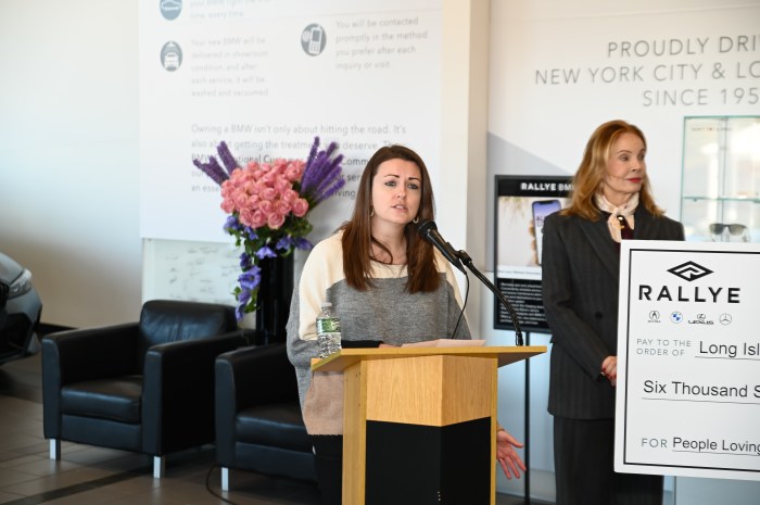 Rallye Motors donated $6,700 and a van full of food to Long Island Cares and People Loving People to help hungry families across Long Island.