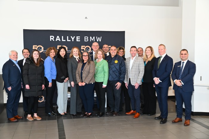 Rallye Motors donated $6,700 and a van full of food to Long Island Cares and People Loving People to help hungry families across Long Island.
