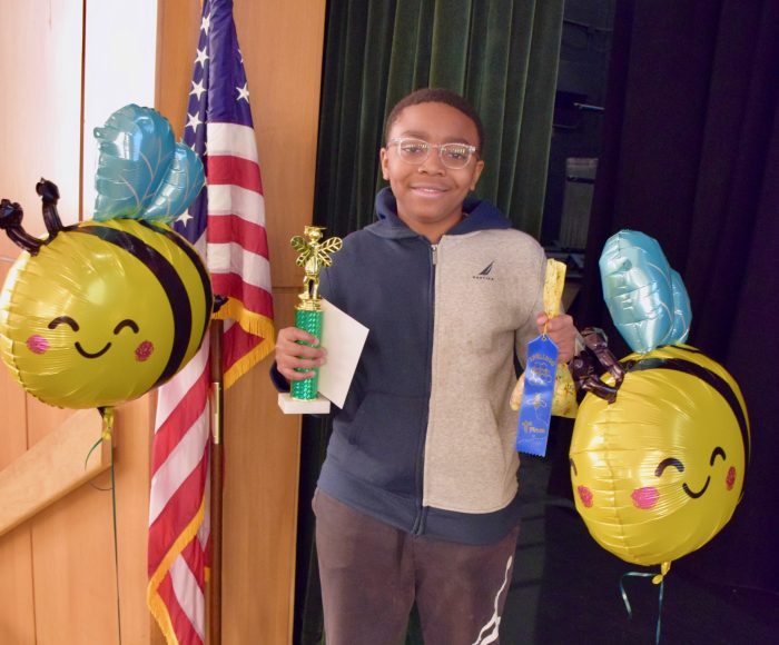 Elmont Memorial High School eighth grader Ositadinma Uche-Konkwo was named the school’s Spelling Bee champion.