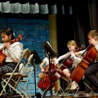 Floral Park-Bellerose School and John Lewis Childs School fourth grade cadet orchestra members performed at the board of education meeting.