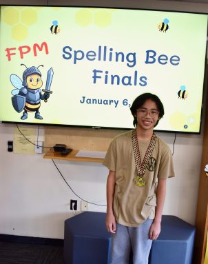 Floral Park Memorial High School seventh grader Marcus Pena won the school’s Spelling Bee contest.