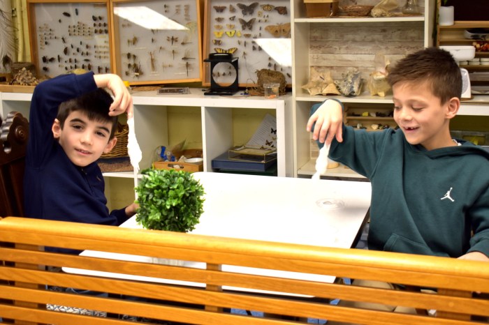 Students learning about the three states of matter.