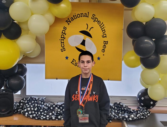 H. Frank Carey High School seventh grader Ryan Fayad won the school’s Spelling Bee contest.