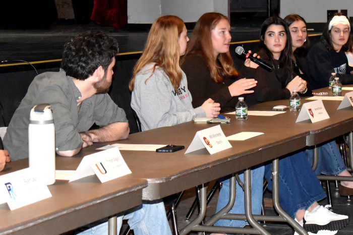 Alumni took turns speaking to the group about how there is a college for everyone out there.