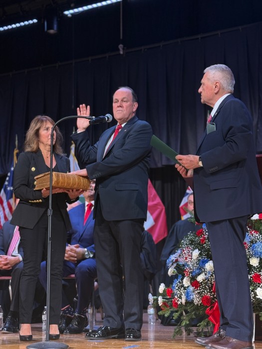 Oyster Bay Town Council Member Tom Hand was sworn into his newest term in office.