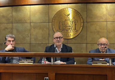 Trustee Ira Nesenoff, Mayor Kouros Torkan, and Deputy Mayor Hooshang Nematzadeh (L. to R.)