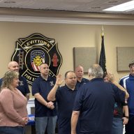 Matthew Angelletta was sworn in as the Levittown Fire Department's newest chief.