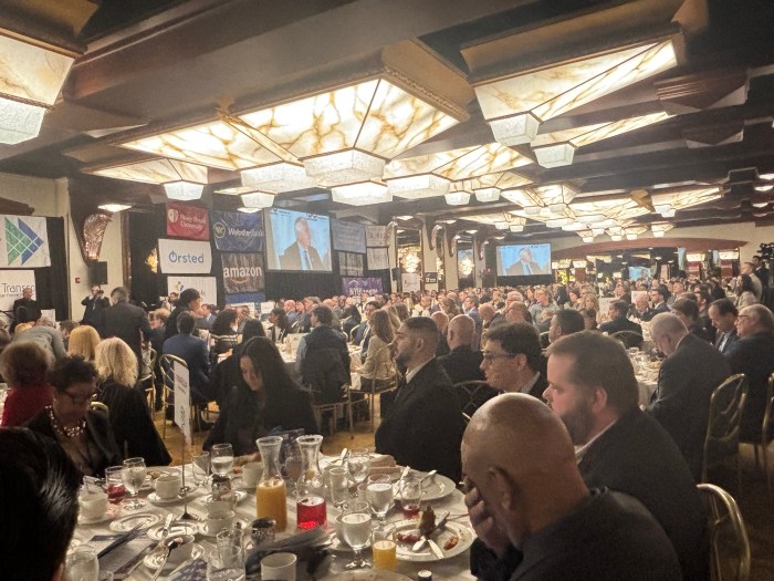 Bruce Blakeman on screen at LIA State of the Region