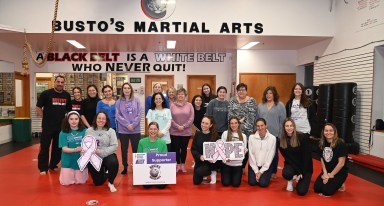 Bustos Martial Arts teamed up with Plainview Old Bethpage Relay For Life and hosted a women's self-defense night.