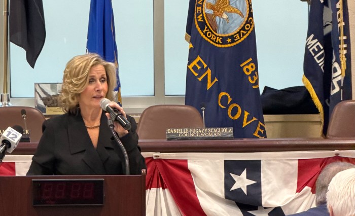 Glen Cove Mayor Pam Panzenbeck spoke about the city being a "tight-knit community."