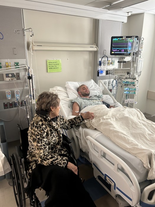 Johnny Nahas with his grandma post surgery.