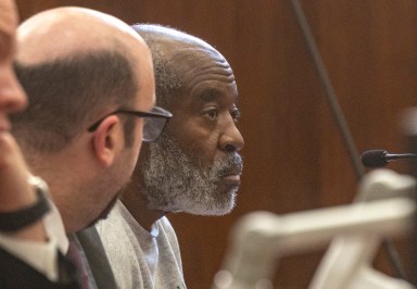 Andrew Dykes, suspect in the 1997 death of Tanya Denise Jackson, known for many years as Peaches, appears in Nassau County courthouse before Judge Tammy Robbins on Friday, Jan.15, 2026 in Mineola.