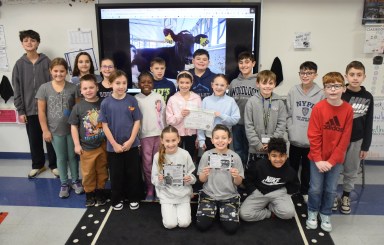 A fourth grade class at McKenna Elementary School adopted a cow in upstate New York through the Discover Dairy program.