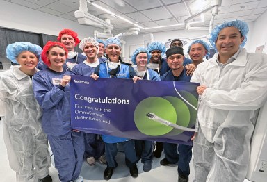 North Shore University Hospital's Cardiology team completed a novel defibrillation lead procedure.