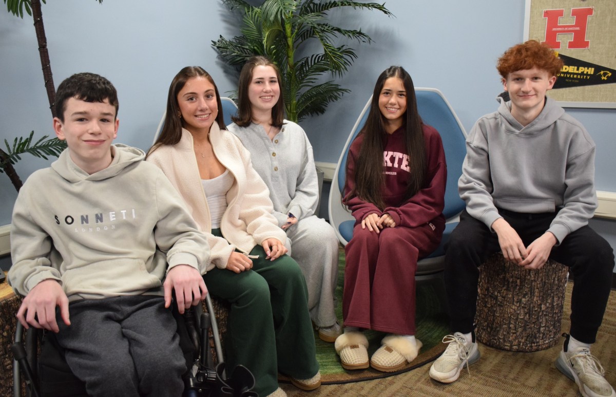 Seaford High School sophomores Finley Kirrane, Luciana Sacco Catherine Clasen, Morgan DaSilva and Jimmy Hurson (L. to R.) will attend the New York Meto region’s 2026 Hugh O’Brian Youth leadership seminar.
