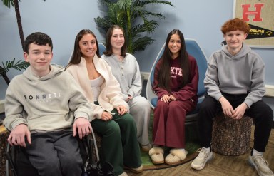 Seaford High School sophomores Finley Kirrane, Luciana Sacco Catherine Clasen, Morgan DaSilva and Jimmy Hurson (L. to R.) will attend the New York Meto region’s 2026 Hugh O’Brian Youth leadership seminar.