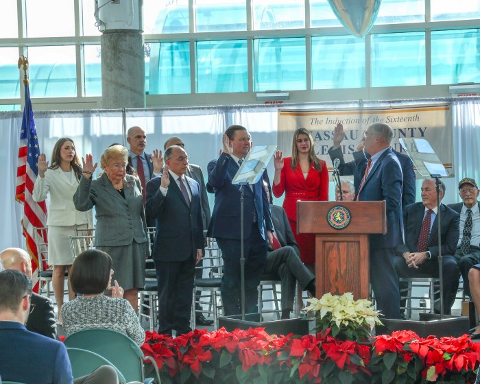 Nassau County Republican Legislators being sworn in. 