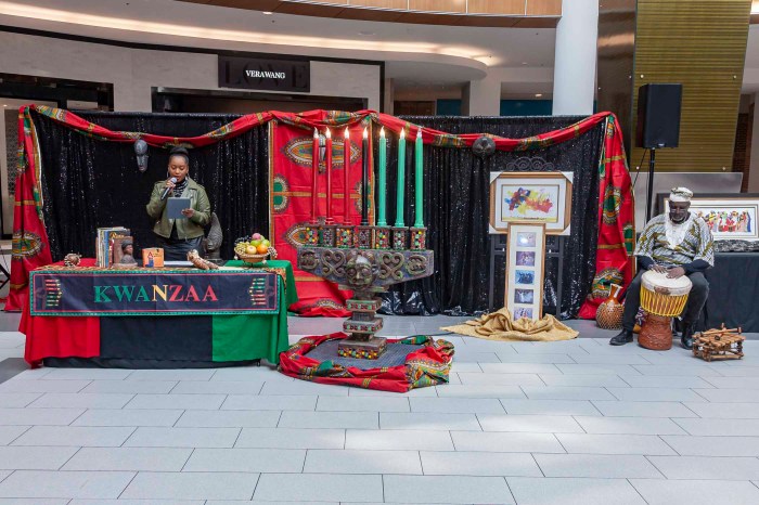 Ceremonies candles were lit for Kwanzaa at the ceremony.