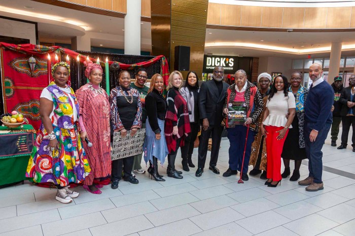 Nassau County elected officials came together to celebrate Kwanzaa at Roosevelt Field Mall.