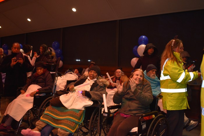 Patients rang in the New Year with live music, snacks, and sparkling apple cider.