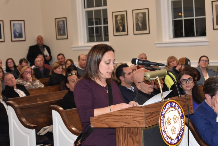 Floral Park-Bellerose Board of Education President Jaclyn O'Donohue shared concerns about the project with the village board.
