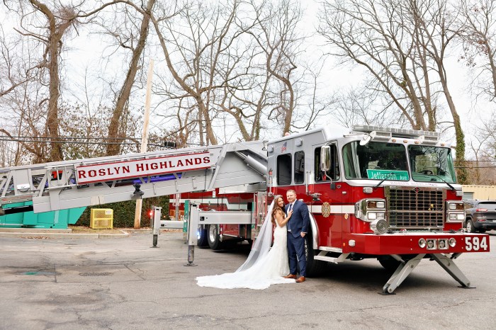Roslyn Highlands Fire Chief Scott Sohn and his wife Saree.