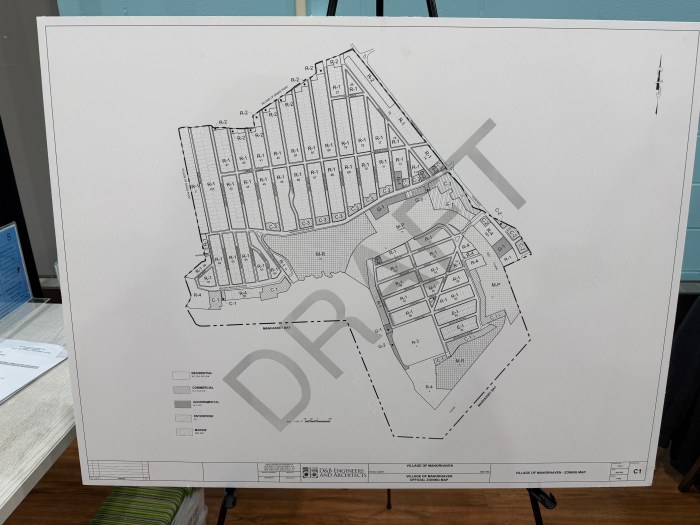 Updated draft of Manorhaven zoning map.
