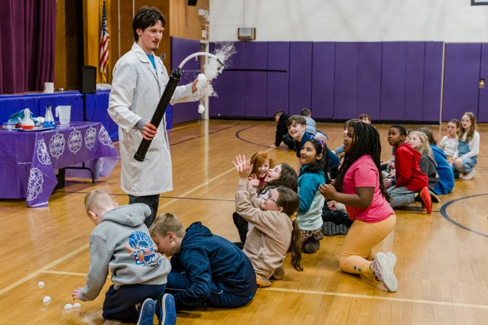 In the gymnasium, Mad Science captivated audiences with an exciting Fire and Iceshow.