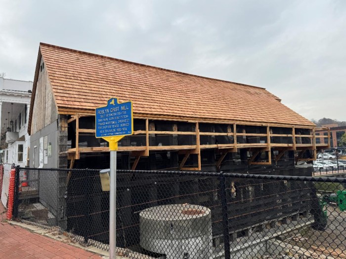 The Roslyn Grist Mill had sample siding installed, moving forward with its restoration.