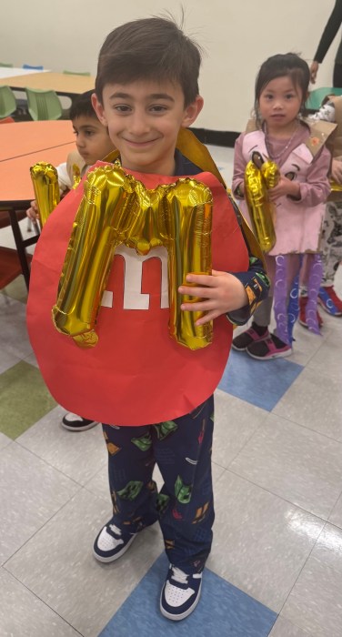 Learners displayed letters to show off their learning progress.