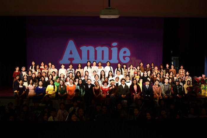 Students celebrate another successful show.