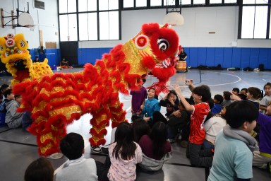 Performers shared a Lunar New Year celebration with Herricks students.