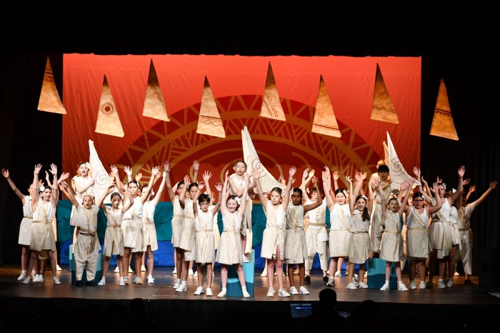 Middle Schoolers shared song and dance with community.