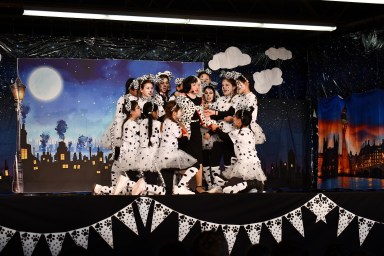 Student performers sang and danced in "101 Dalmatians."