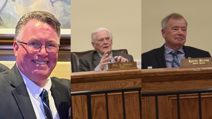 (L. to R.) Trustee William O'Brien, Mayor Paul Ehrbar, and Deputy Mayor Kevin Rynne are running for reelection in Williston Park.