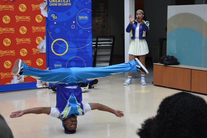 Hassani Muya performed acrobatic breakdancing in the hospital lobby.