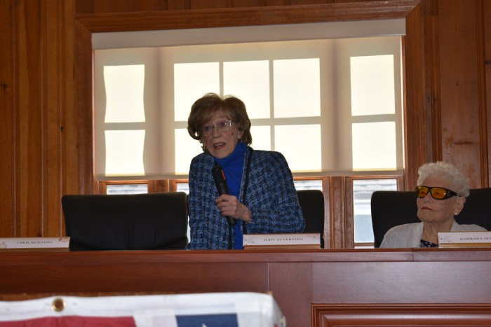 Judy Syversten, a member of the historic committee, shared memories from her schooling in East Williston.