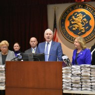 County Executive Bruce Blakeman announced the seizure of over $20 million in cocaine at a press conference.